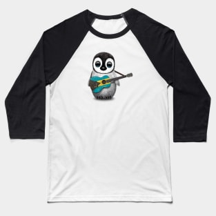 Baby Penguin Playing Bahamas Flag Guitar Baseball T-Shirt